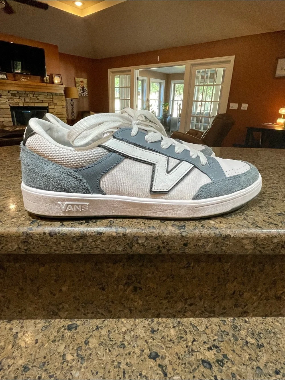 Vans Lowland CC Freshman Shoes Stormy Weather Mens 9 Womens 10.5 Blue/Gray White
